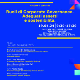 EVENTO ADVISORA: RUOLI DI CORPORATE GOVERNANCE. ADEGUATI ASSETTI E SOSTENIBILITA’